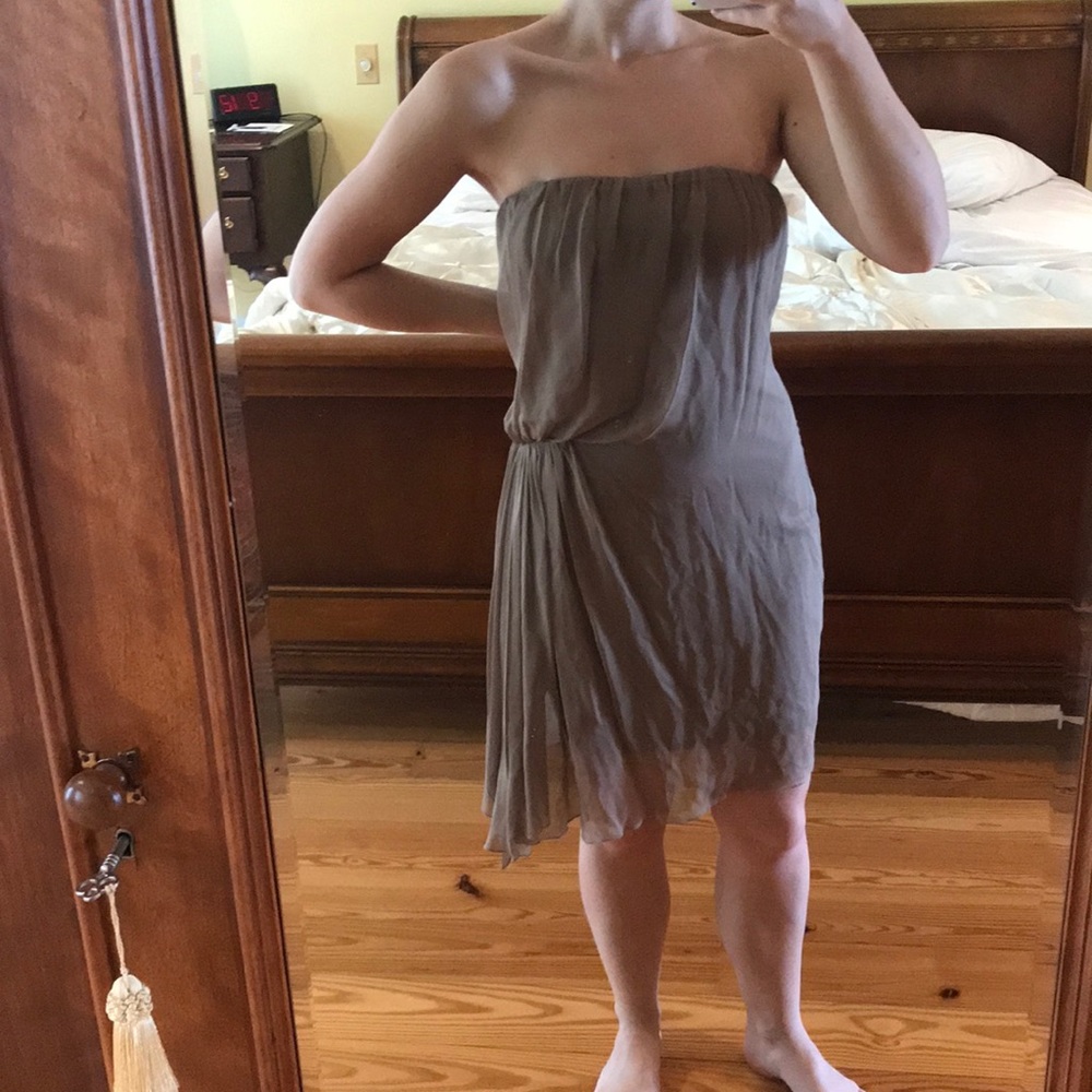 Alice + Olivia Brown Strapless Dress